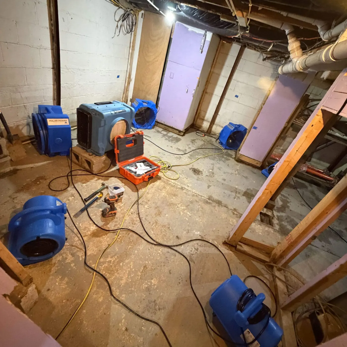 Certified restoration crew at work on Bellwood residence